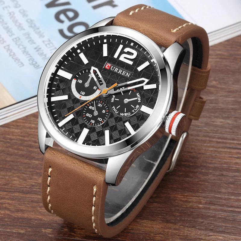 CURREN 8247 Men's Leather Straps Watch