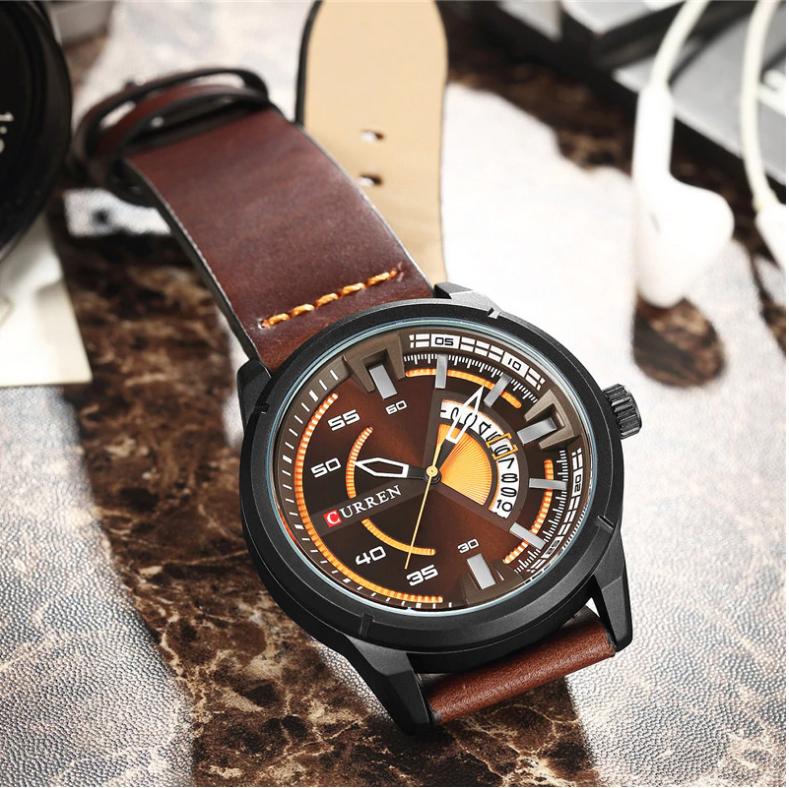 CURREN 8298 Men's Leather Straps Watch