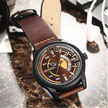 CURREN 8298 Men's Leather Straps Watch