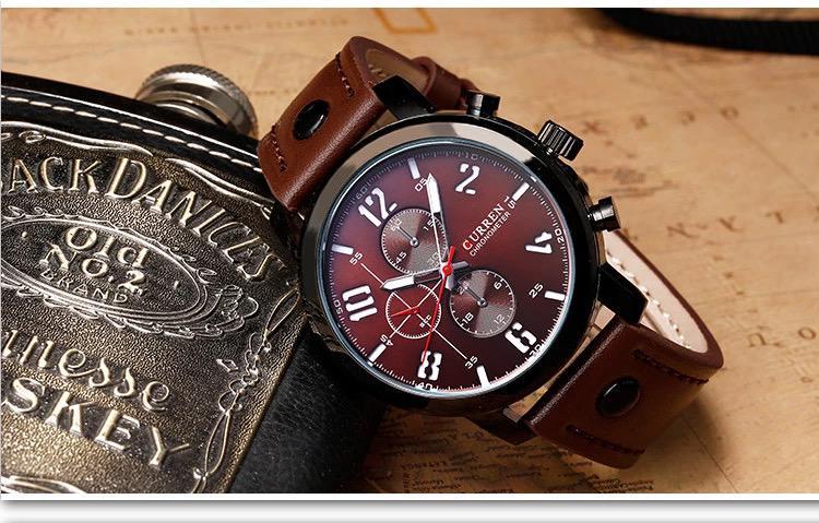 CURREN Original Brand Leather Straps Wrist Watch For Men With Brand (Box & Bag)-8192