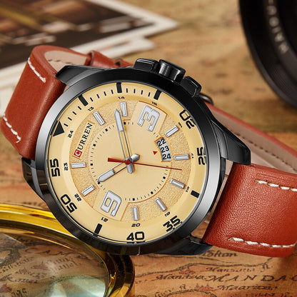 CURREN 8213 Men's Leather Straps Watch