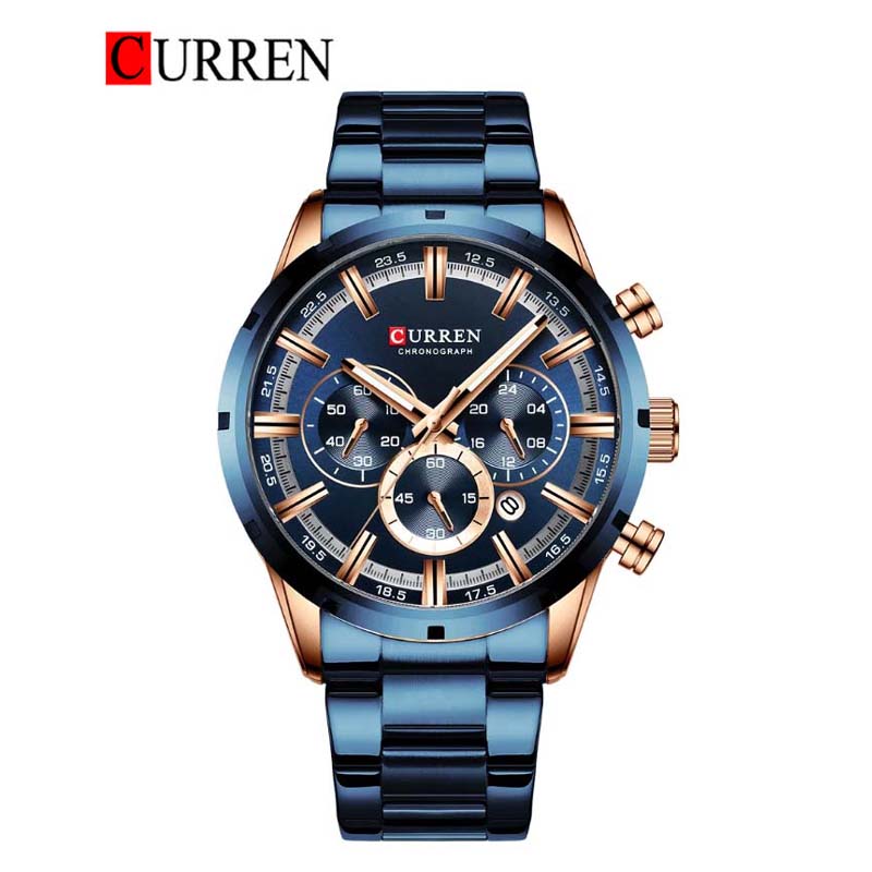 CURREN Original Brand Stainless Steel Band Wrist Watch For Men With Brand (Box & Bag)-8355
