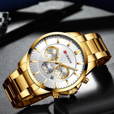 CURREN 8358 Men's Chronograph Steel Watch