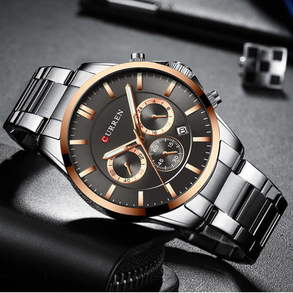 CURREN 8358 Men's Chronograph Steel Watch