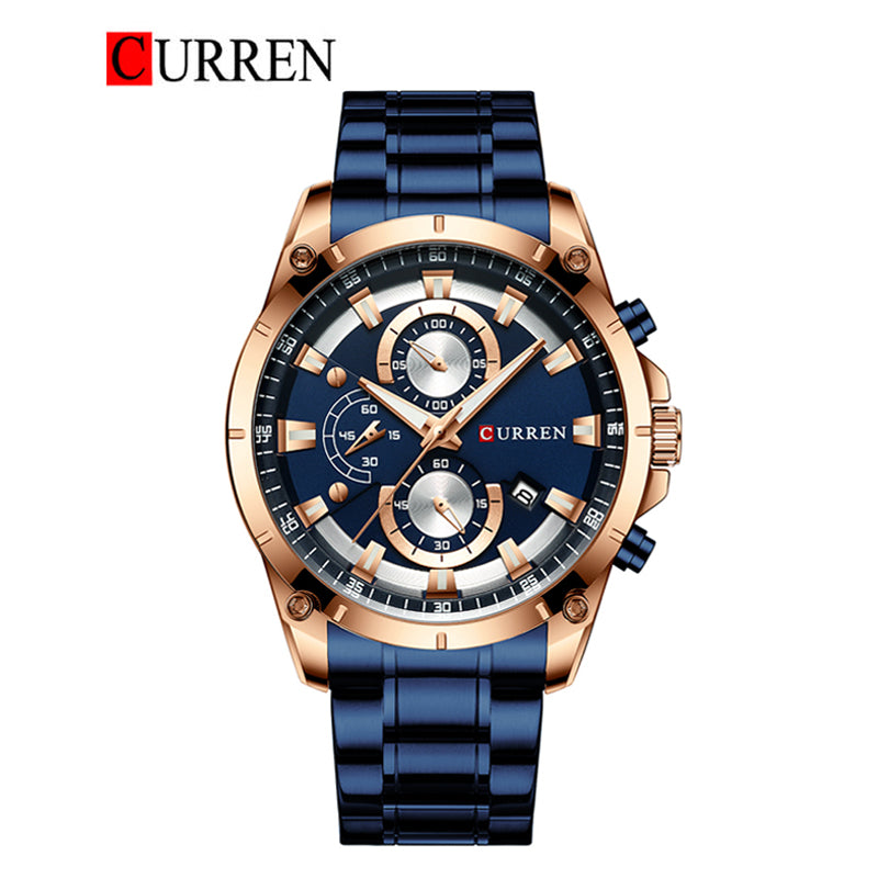 CURREN Original Brand Stainless Steel Band Wrist Watch For Men With Brand (Box & Bag)-8360
