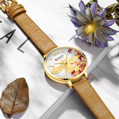 CURREN 9061 Women's Leather Straps Watch