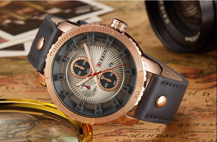CURREN 8206 Men's Leather Straps Watch