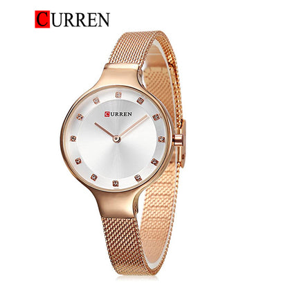 CURREN Original Brand Stainless Steel Band Wrist Watch For Women With Brand (Box & Bag)-9008