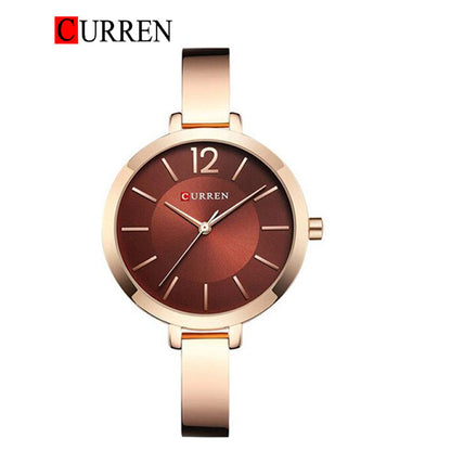 CURREN Original Brand Stainless Steel Wrist Watch For Woman With Brand (Box & Bag)-9012