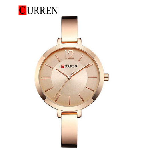 CURREN Original Brand Stainless Steel Wrist Watch For Woman With Brand (Box & Bag)-9012