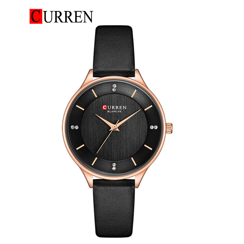 CURREN Original Brand Slim Leather Strap Wrist Watches For Women With Brand (Box & Bag)-9041