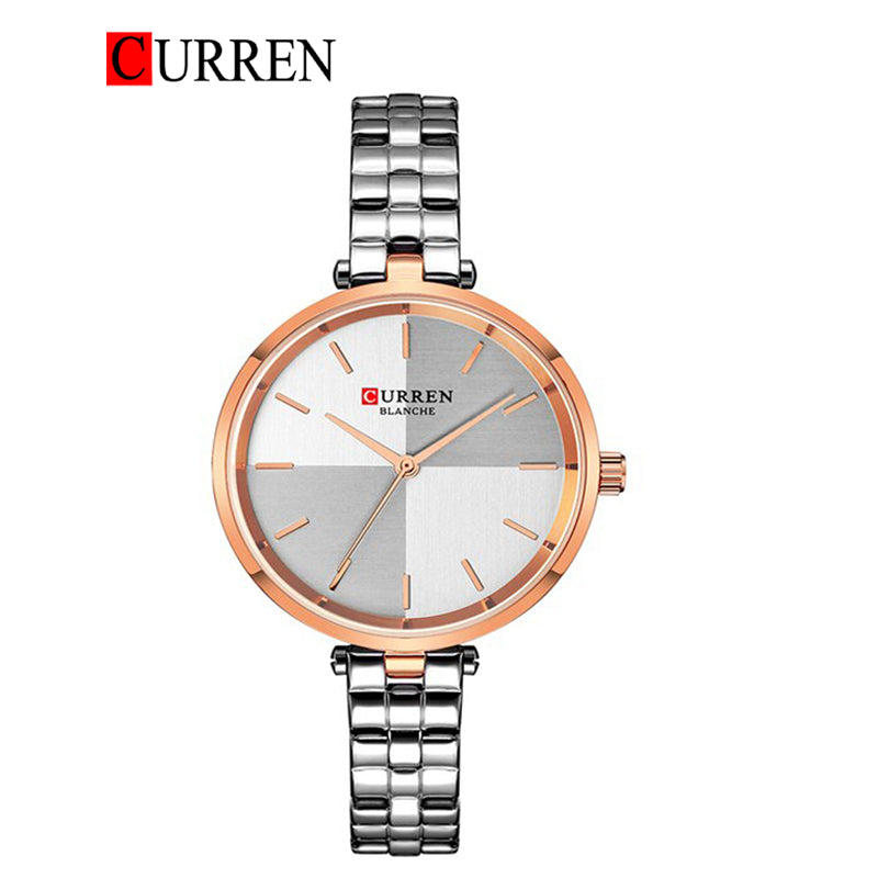CURREN Original Brand Stainless Steel Band Wrist Watch For Women With Brand (Box & Bag)-9043