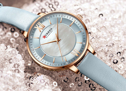 CURREN 9080 Women's Leather Straps Watch