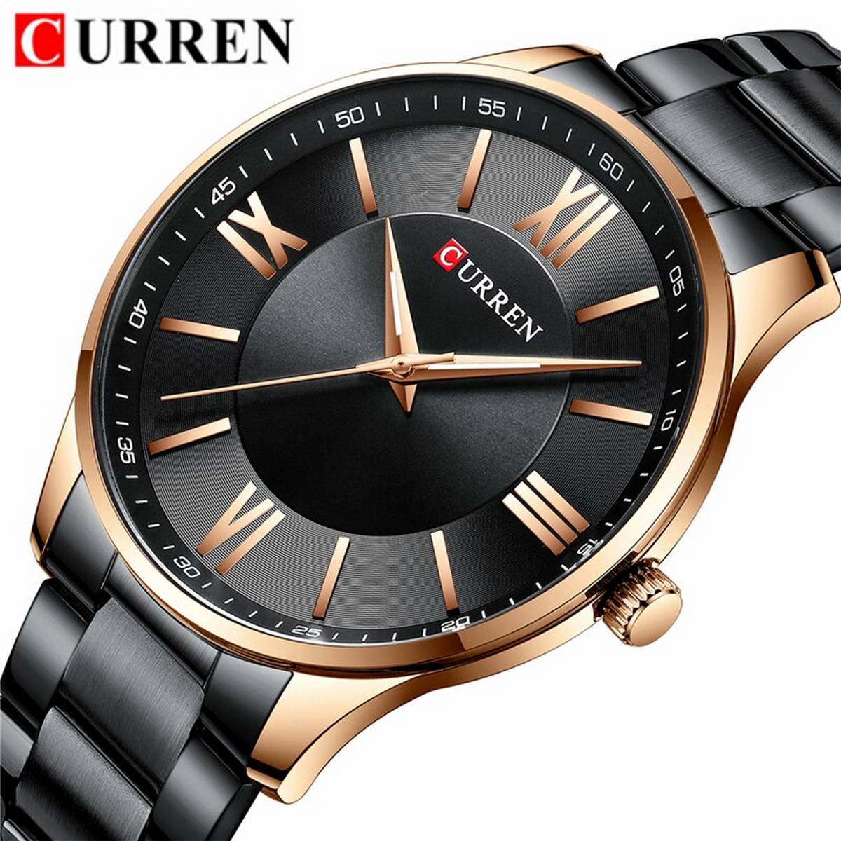 CURREN Original Brand Stainless Steel Band Wrist Watch For Men With Brand (Box & Bag)-8383