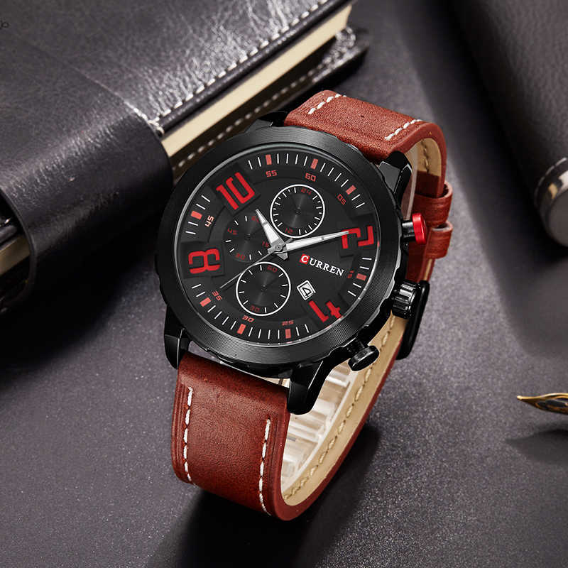 CURREN 8193 Men's Leather Straps Watch