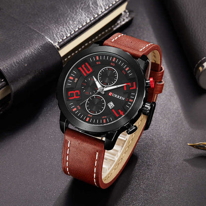 CURREN 8193 Men's Leather Straps Watch