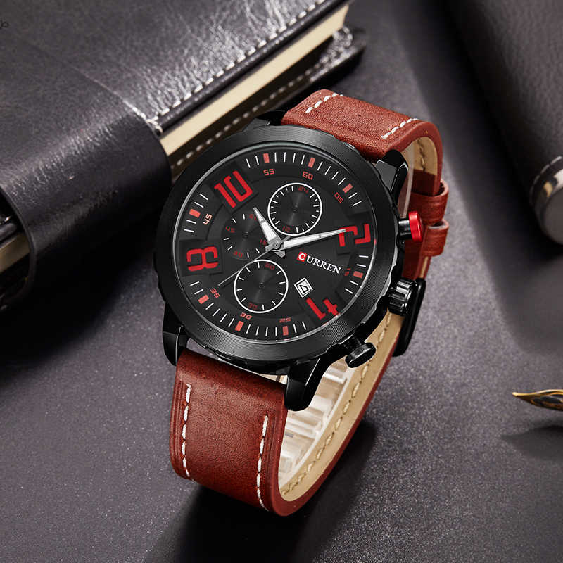 CURREN Original Brand Leather Straps Wrist Watch For Men With Brand (Box & Bag)-8193