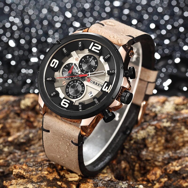 CURREN 8288 Men's Leather Straps Watch