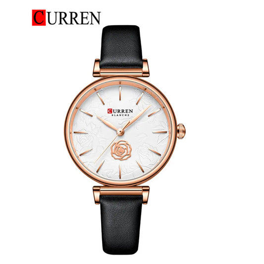 CURREN 9078 Women's Leather Strap Watch