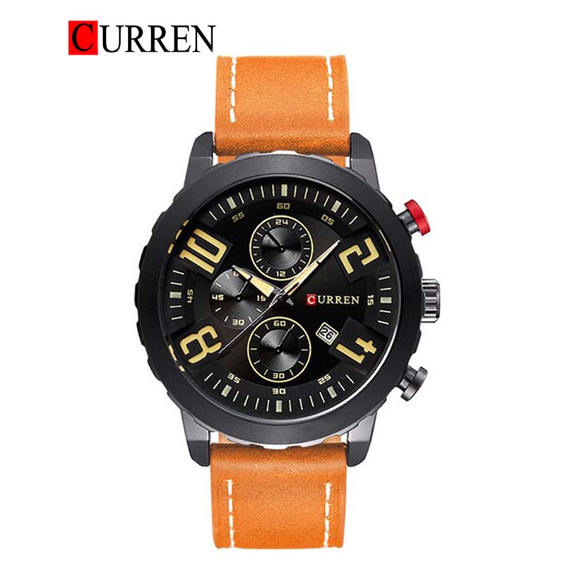 CURREN 8193 Men's Leather Straps Watch