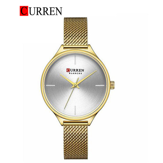 CURREN Original Brand Mesh Band Wrist Watch For Women With Brand (Box & Bag)-9062