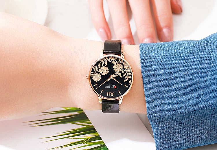 CURREN 9065 Women's Leather Straps Watch