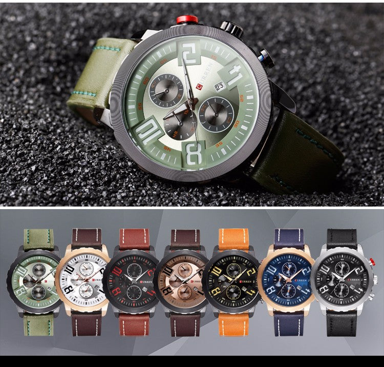CURREN 8193 Men's Leather Straps Watch