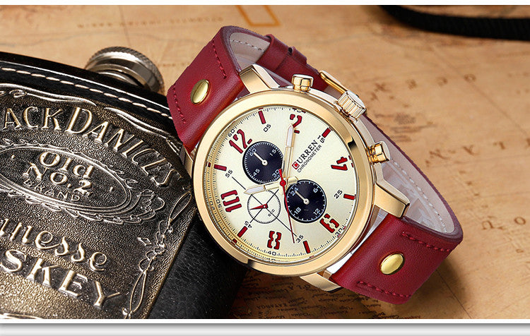 CURREN 8192 Men's Leather Straps Watch