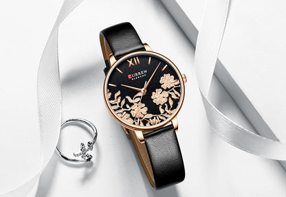 CURREN 9065 Women's Leather Straps Watch