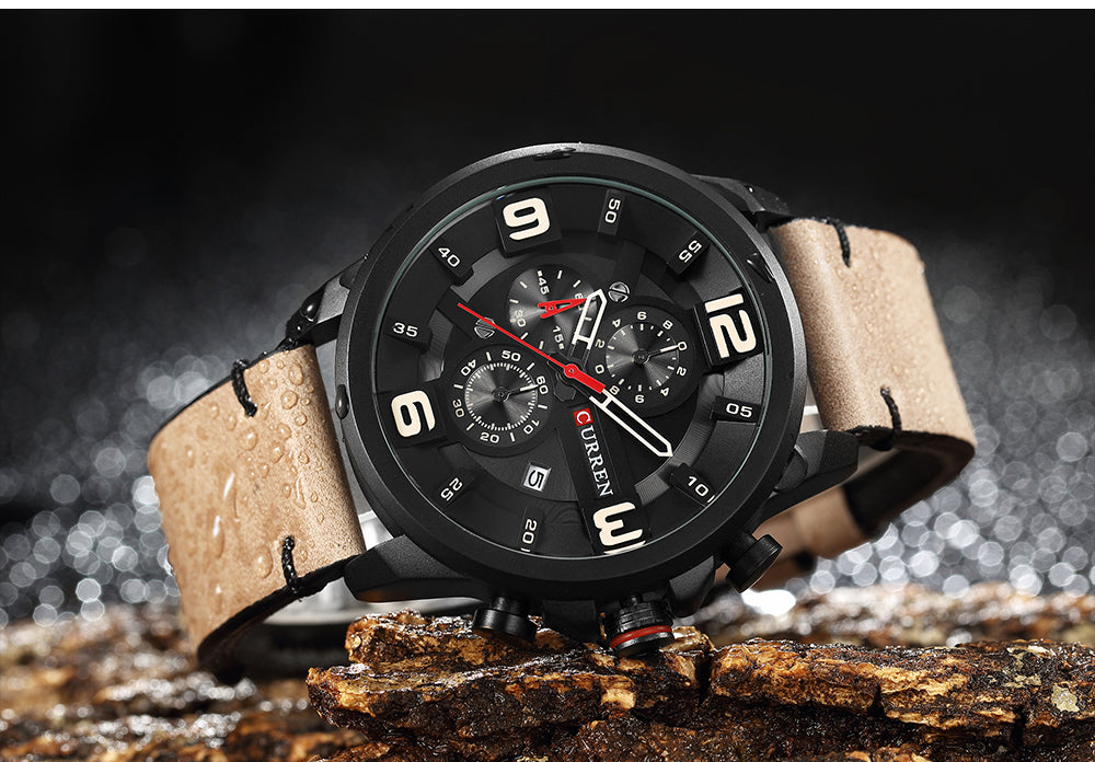 CURREN 8288 Men's Leather Straps Watch