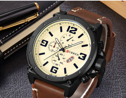 CURREN 8230 Men's Leather Straps Watch