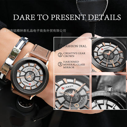 CURREN 8330 Men's Leather Straps Watch