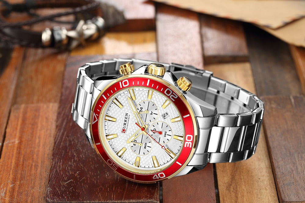 CURREN Original Brand Stainless Steel Band Wrist Watch For Men With Brand (Box & Bag)-8309