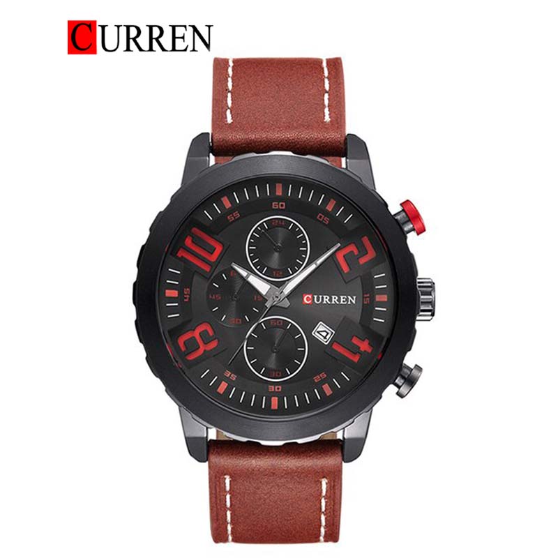 CURREN 8193 Men's Leather Straps Watch