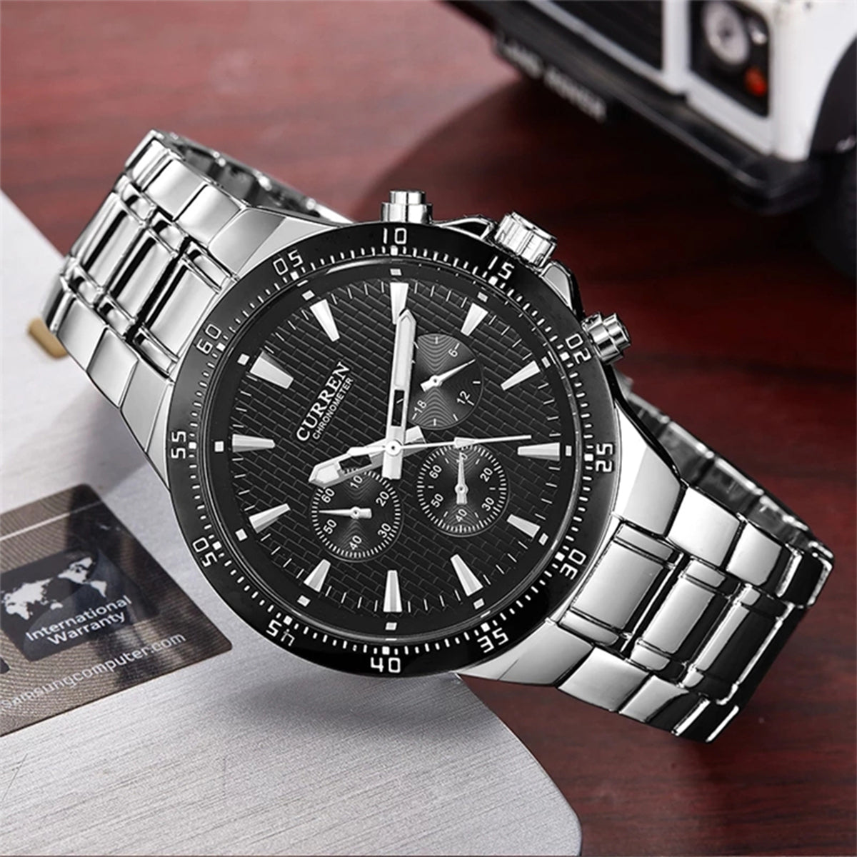 CURREN Original Brand Stainless Steel Band Wrist Watch For Men With Brand (Box & Bag)-8063