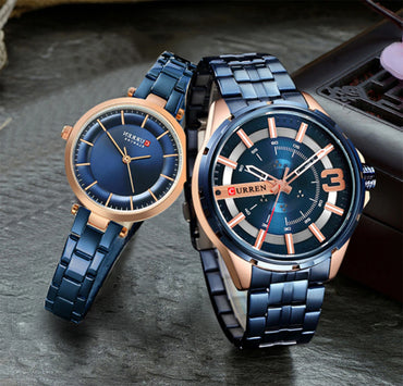 CURREN Couples Stainless Steel Watch