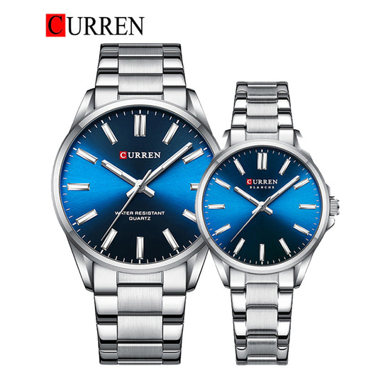 CURREN Original Brand Stainless Steel Band Wrist Watch For Couples With Brand (Box & Bag)