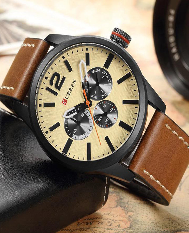 CURREN 8247 Men's Leather Straps Watch