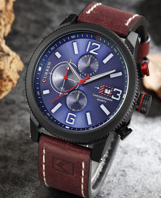 CURREN 8281 Men's Leather Straps Watch