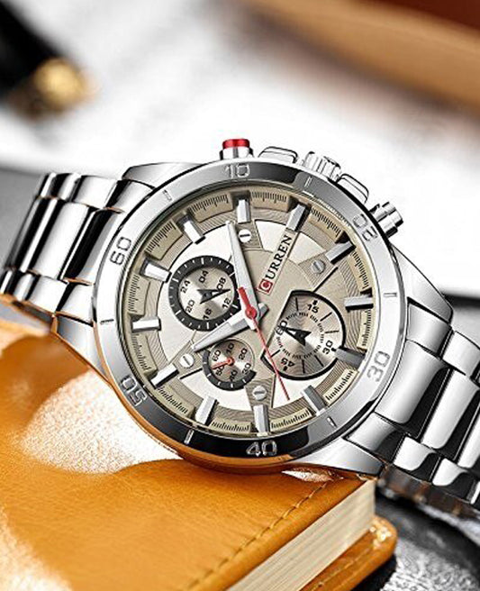 CURREN Original Brand Stainless Steel Band Wrist Watch For Men With Brand (Box & Bag)-8275