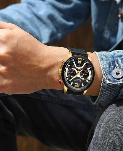 CURREN 8329 Men's Leather Straps Watch