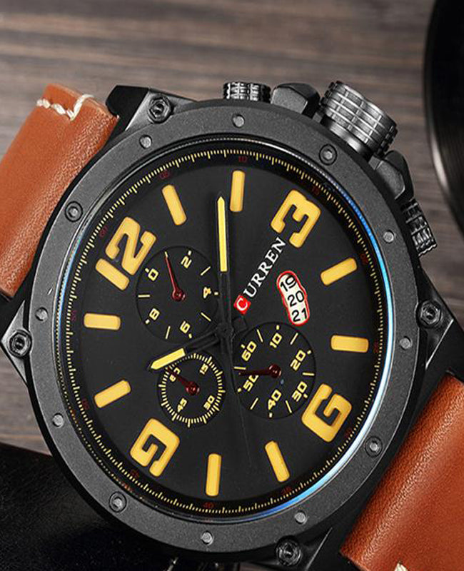 CURREN 8230 Men's Leather Straps Watch