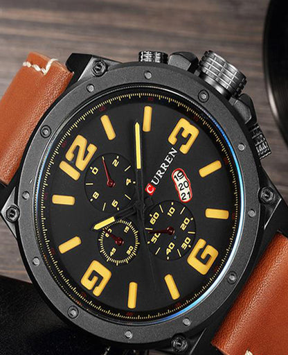 CURREN 8230 Men's Leather Straps Watch
