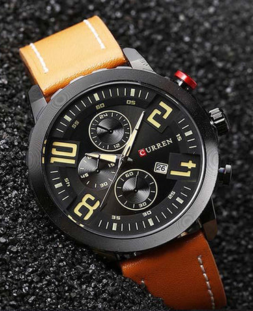CURREN 8193 Men's Leather Straps Watch