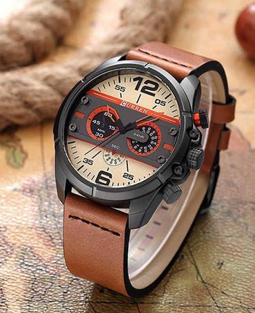 CURREN 8259 Men's Leather Straps Watch
