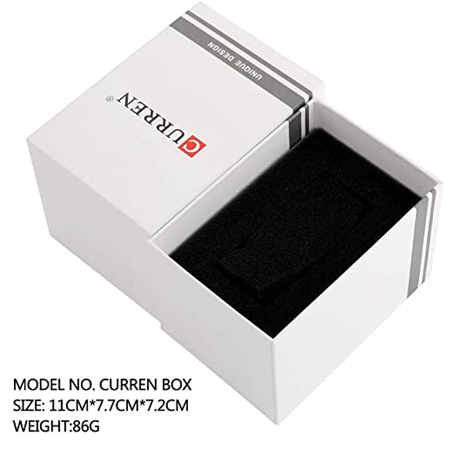 CURREN Original Brand Watch Gift Box & With Carry Bag (Size: 11cm - 7.7cm - 7.2cm)
