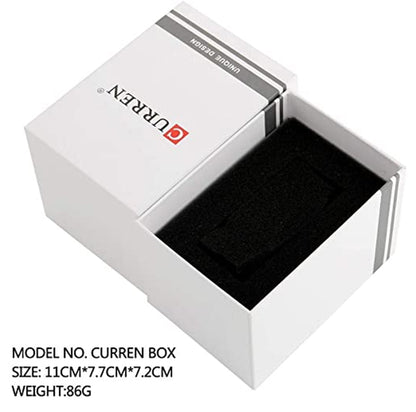 CURREN Original Brand Watch Gift Box & With Carry Bag (Size: 11cm - 7.7cm - 7.2cm)