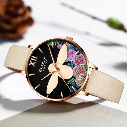 CURREN 9061 Women's Leather Straps Watch