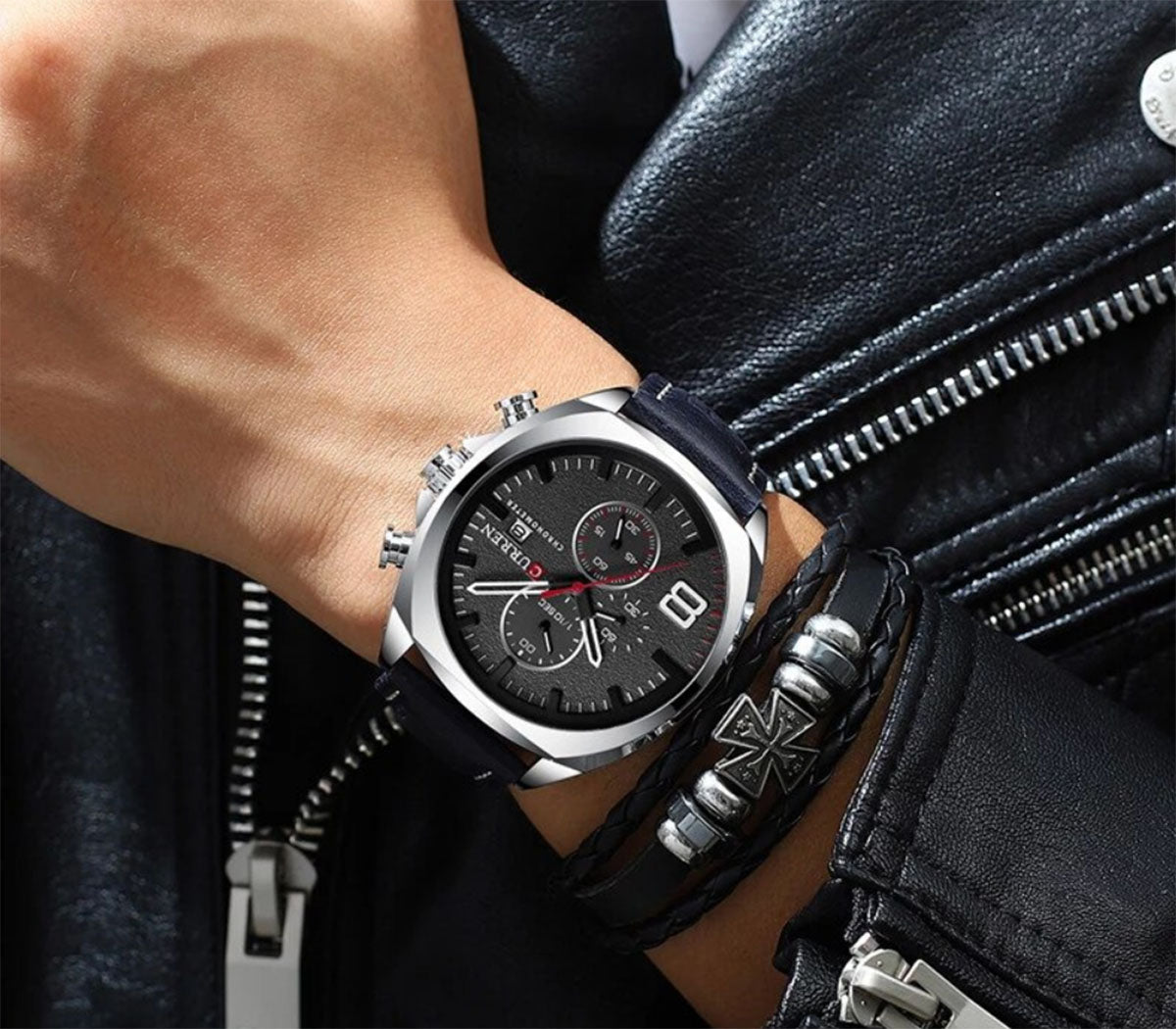 CURREN 8324 Men's Leather Straps Watch
