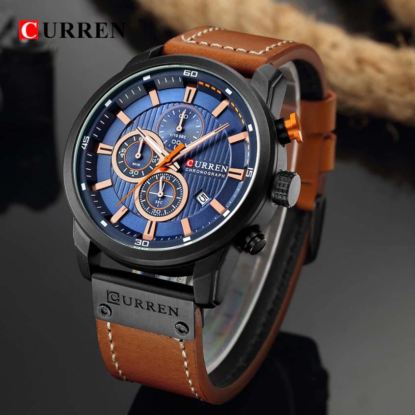 CURREN Original Brand Leather Straps Wrist Watch For Men With Brand (Box & Bag)-8291